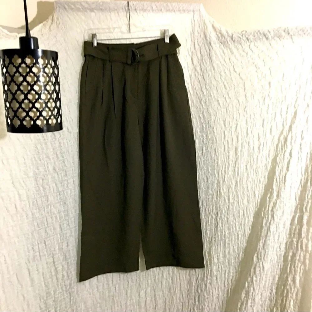 H&M NWT Dark Green Culotte Pants Size 6